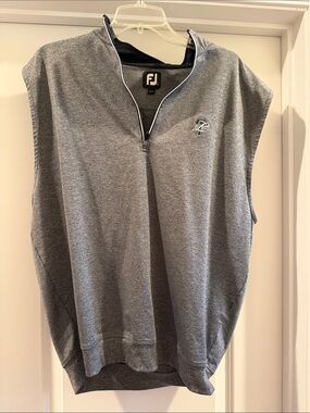 FootJoy Gray Men's Sleeveless Quarter-Zip Golf Vest